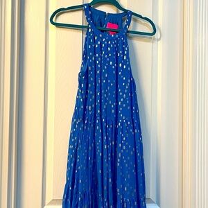New Lily Pulitzer blue and silver sparkle. Never worn. Runs large.